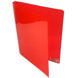 Gyűrűskönyv A4, 4gyűrűs, 25mm, Q-CONNECT, PP/PP, átlátszó piros
