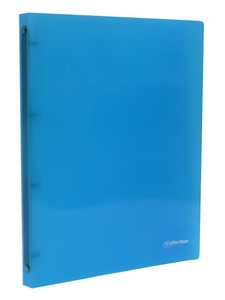 Gyűrűskönyv A4, 4gyűrűs, 20mm, E-COLLECTION 2-609, PP átlátszó kék