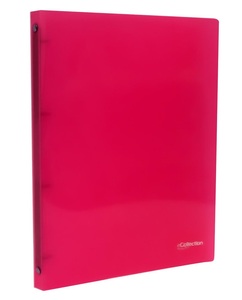 Gyűrűskönyv A4, 4gyűrűs, 20mm, E-COLLECTION 2-608, PP, átlátszó pink