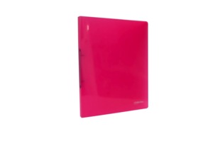 Gyűrűskönyv A4, 2gyűrűs, 20mm, E-COLLECTION 2-612, PP, átlátszó pink