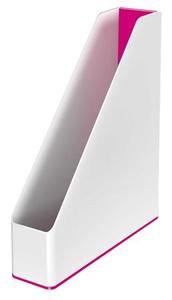 Iratpapucs A4, 73 mm, LEITZ Wow, műanyag, fehér-rózsaszín