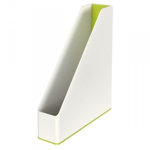 Iratpapucs A4, 73 mm, LEITZ Wow, műanyag, fehér-zöld