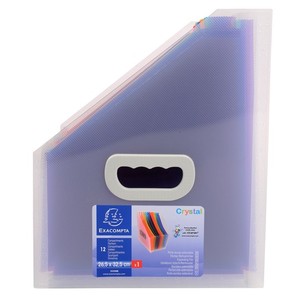 Iratpapucs A4, PP, EXACOMPTA Crystal, 26,5x32,5cm, harmonika