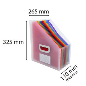 Iratpapucs A4, PP, EXACOMPTA Crystal, 26,5x32,5cm, harmonika