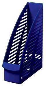 Iratpapucs A4, 80 mm, HERLITZ, műanyag, álló, íves, rácsos, kék