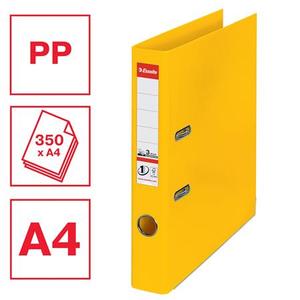 Iratrendező A4, 50 mm, ESSELTE No.1 Standard, PP/PP, élvédős, sárga