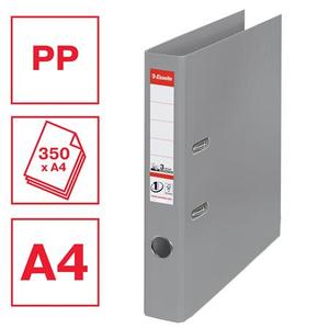 Iratrendező A4, 50 mm, ESSELTE No.1 Standard, PP/PP, élvédős, szürke
