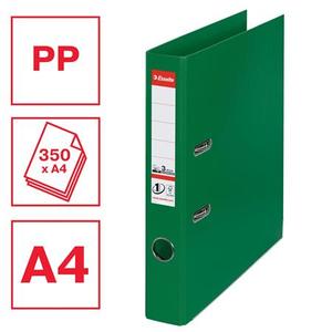 Iratrendező A4, 50 mm, ESSELTE No.1 Standard, PP/PP, élvédős, zöld