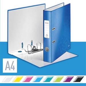 Iratrendező A4, 52 mm, LEITZ Wow, 180°, PP/karton, lakkfényű, kék