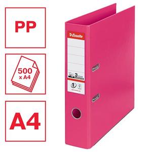 Iratrendező A4, 75 mm, ESSELTE No.1 Standard, PP/PP, élvédős, ciklámen
