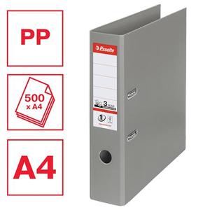 Iratrendező A4, 75 mm, ESSELTE No.1 Standard, PP/PP, élvédős, szürke
