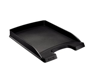 Irattálca A4, műanyag, LEITZ Plus, vékony, fekete