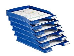 Irattálca A4, műanyag, LEITZ Plus, vékony, kék