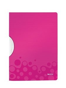 Klipmappa A4, PP, LEITZ Wow ColorClip, 30 lap, rózsaszín