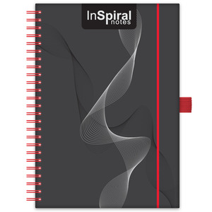 Agenda A5, havi, DAYLINER InSpiral, tervezőnaptár, fekete-piros