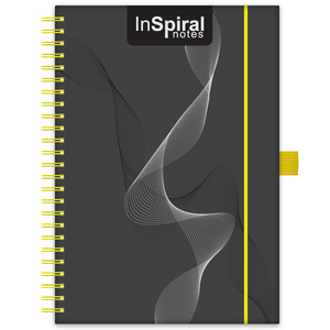 Agenda A5, havi, DAYLINER InSpiral, tervezőnaptár, fekete-sárga