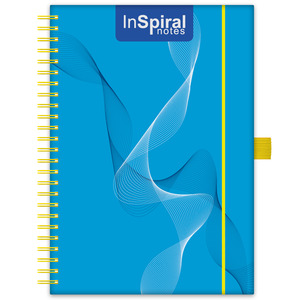 Agenda A5, havi, DAYLINER InSpiral, tervezőnaptár, kék-sárga