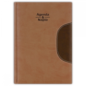 Agenda A5, heti, MEMPHIS, + tárgyalási napló, barna-csokoládé