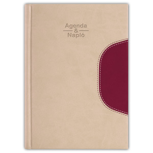 Agenda A5, heti, MEMPHIS, + tárgyalási napló, bézs-padlizsán.