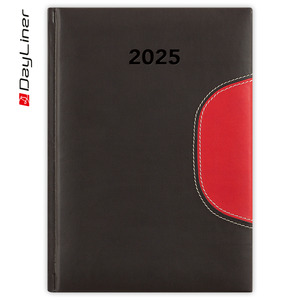 Agenda A5, napi, DAYLINER Memphis, fekete-piros