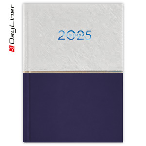 Agenda A5, napi, DAYLINER Contrast, fehér-sötétkék