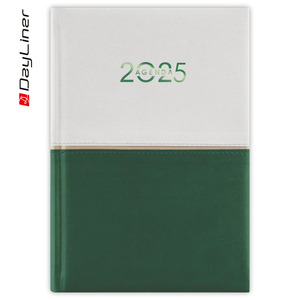 Agenda A5, napi, DAYLINER Contrast, fehér-zöld