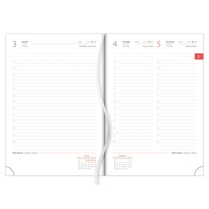Agenda A5, napi, DAYLINER Contrast,  fehér-világoskék