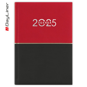 Agenda B6, heti, DAYLINER Contrast, piros-fekete