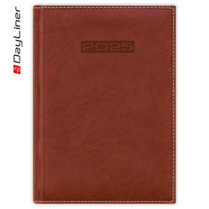 Agenda B5, heti, DAYLINER Sherwood, krém lapokkal, barnásvörös