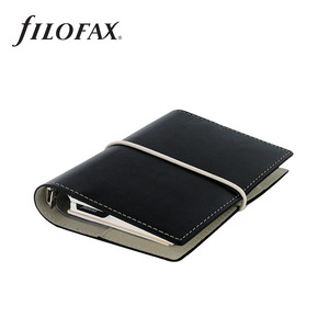 Filofax Domino Mini, bőrhatású műbőr, 96x125 mm, fekete