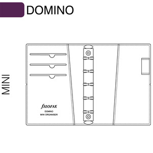 Filofax Domino Mini, bőrhatású műbőr, 96x125 mm, fekete