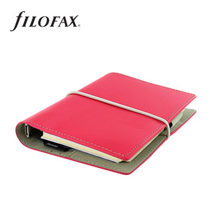 Filofax Domino Mini, bőrhatású műbőr, 96x125 mm, pink