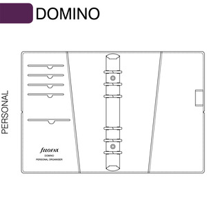 Filofax Domino Personal, bőrhatású műbőr, 137x190 mm, lila
