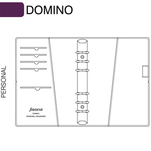 Filofax Domino Personal, bőrhatású műbőr, 137x190 mm, piros