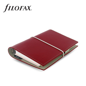 Filofax Domino Personal, bőrhatású műbőr, 137x190 mm, piros