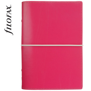 Filofax Domino Personal, bőrhatású műbőr, 137x190 mm, pink