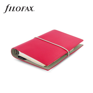 Filofax Domino Personal, bőrhatású műbőr, 137x190 mm, pink