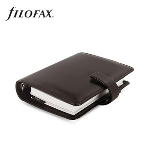 Filofax Metropol Pocket barna selymes bőrhatású borító, 118x145mm, 6gy