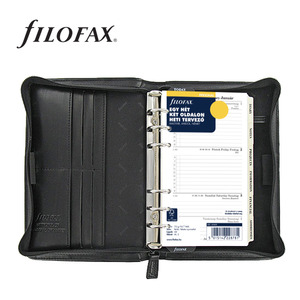 Filofax Metropol Zip Personal, zippzáras, 138x187 mm, fekete
