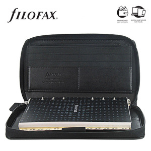 Filofax Pennybridge Compact, bőrhatású, 123x208x32 mm, fekete,