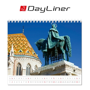 Asztali naptár, BUDAPEST, álló, spirálos, 15x13 cm, 13 kép