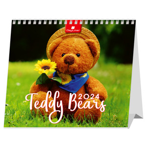Asztali naptár, TEDDY BEARS, álló, spirálos, 15x13 cm, 13 kép