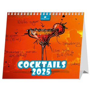 Asztali naptár, COCKTAILS, álló, spirálos, 15x13 cm, 13 kép