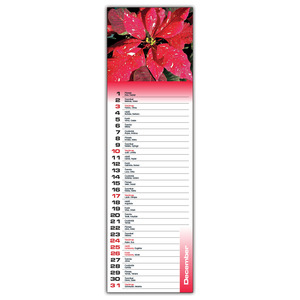 Falinaptár 11x36,6cm, spirálos Virág Csíknaptár, álló, 14 lapos