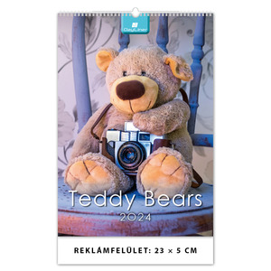 Falinaptár Teddy Bears B4, álló, 23x33 cm, spirálos, 14 lap, képes