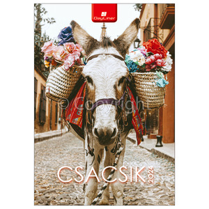Falinaptár Csacsik B4, álló, 23x33 cm, spirálos, 14 lap, képes