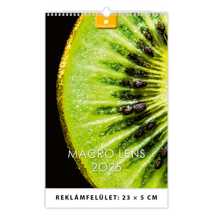 Falinaptár Macro lens B4, álló, 23x33 cm, spirálos, 14 lap, képes