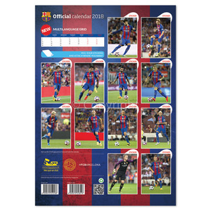 Falinaptár 29,7x42cm, spirálos Barcelona FC, álló, 14 lapos