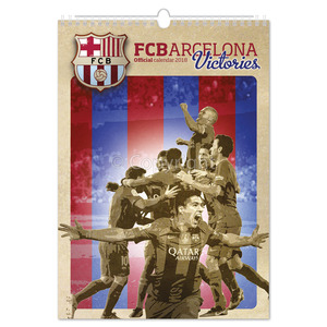 Falinaptár 29,7x42cm, spirálos Barcelona Victories, álló, 14 lapos