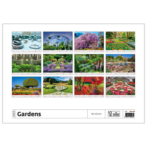 Falinaptár GARDENS, fekvő, 315x450 mm, spirálos, 14 lap, képes